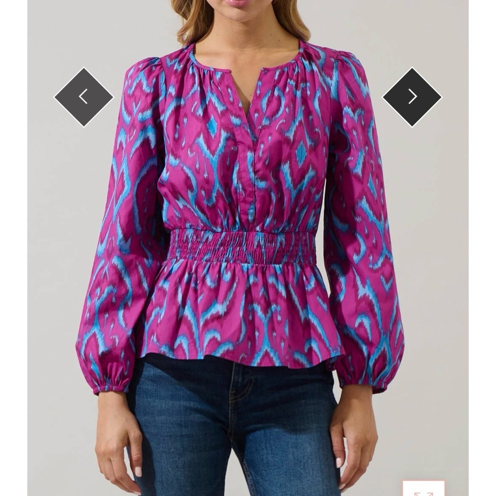 Sugarlips Vibrant Pink and Blue Blouse